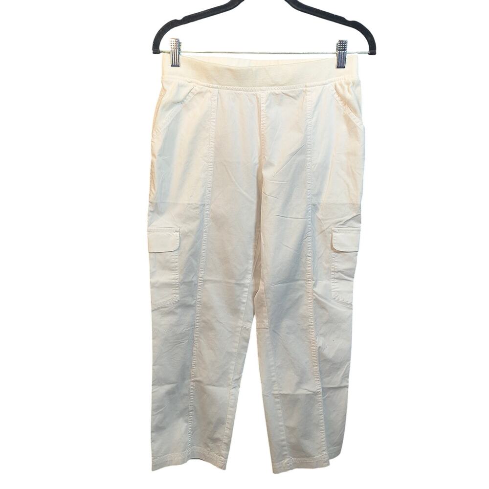 Chicos Weekend Crop 0 (Small/4) White  Cotton Pants